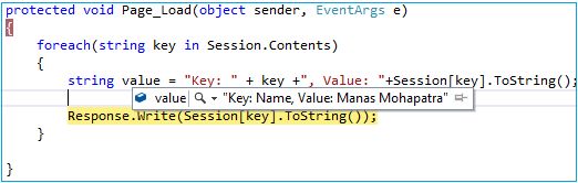 Retrieve Session Values In ASP.NET